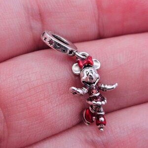 925 Sterling Silver Pandora Minnie Mouse Ice Skating Charm Bead